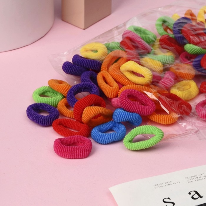 Резинка для волос "Махрушка" (набор 100 шт) классика, 2,5 см