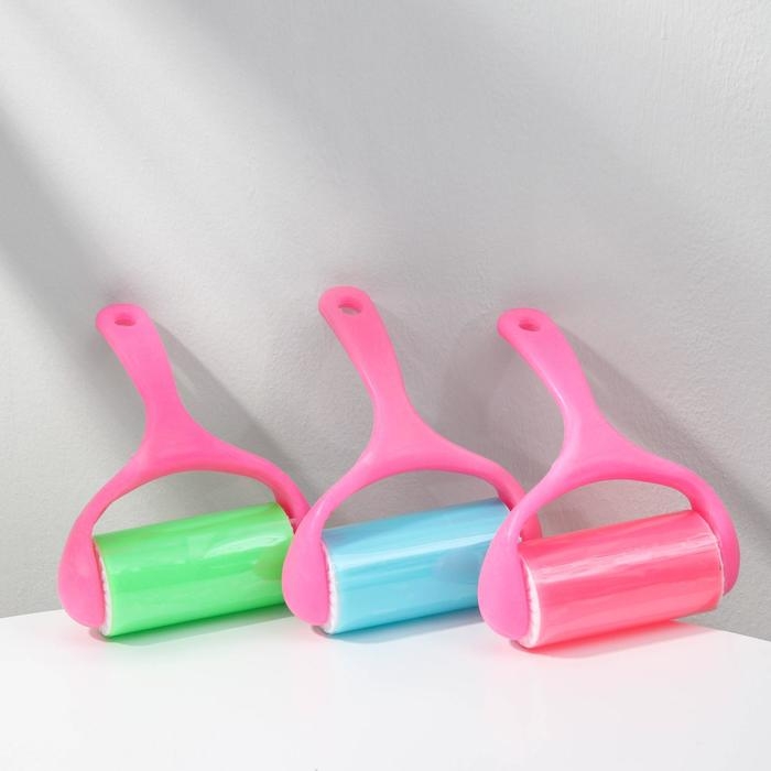 Ролик для чистки одежды силиконовый, 19&times;12&times;5,5 см, цвет МИКС