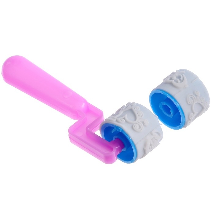 Печать цветная &laquo;Зайка&raquo;, набор 3 шт., ролик-печать с 2 насадками, штемпельная подушка