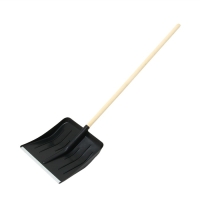 Лопата для уборки снега, пластиковый ковш 410 &times; 440 мм, оцинкованная планка, деревянный черенок, &laquo;Метель&raquo;