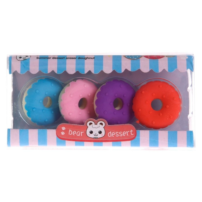 Набор фигурных ластиков «Вкусняшки», 4 штуки, МИКС Набор фигурных ластиков «Вкусняшки», 4 штуки, МИКС