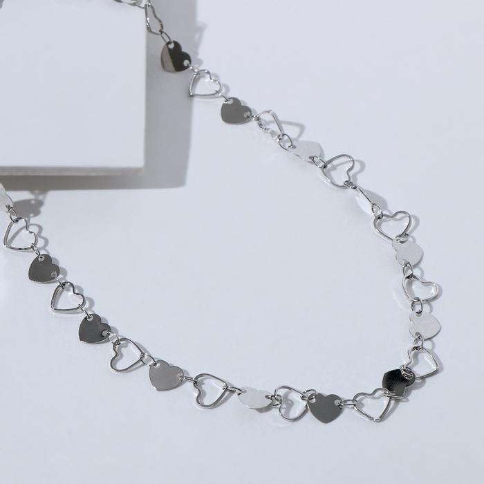 Чокер &laquo;Металлика&raquo; сердца, цвет серебро, L=30