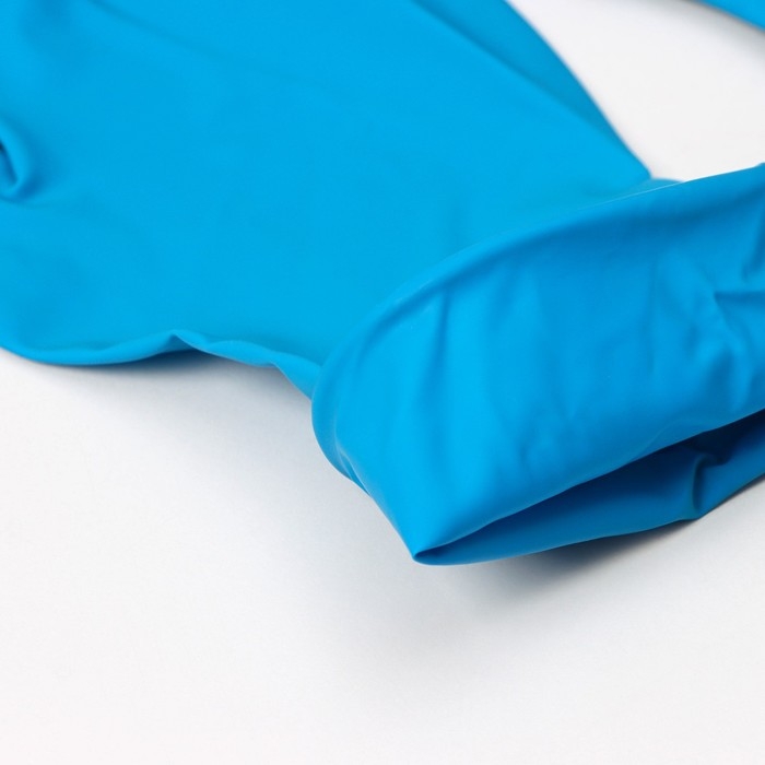 Перчатки латексные неопудренные High Risk, смотровые, нестерильные, текстурированные, размер M, 30 гр, 50 шт/уп (25 пар), цвет голубой