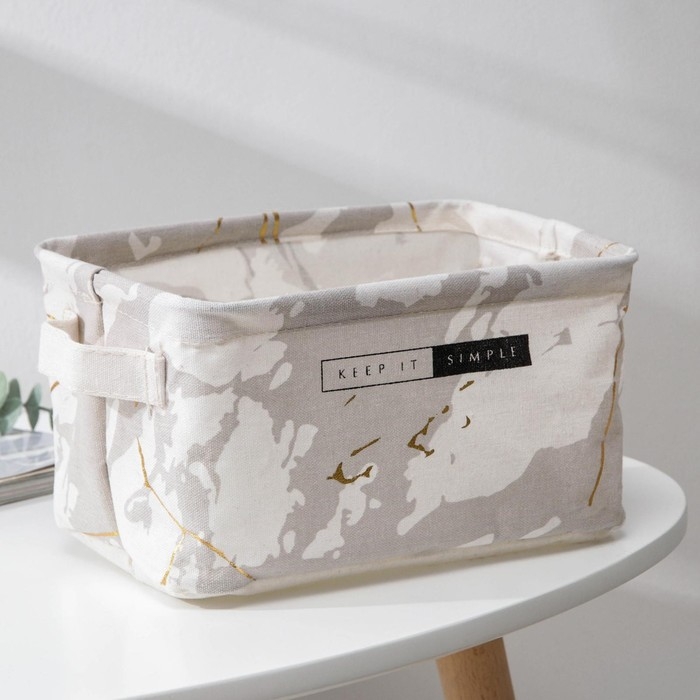 Корзина для мелочей Доляна &laquo;Мрамор&raquo;, 23&times;16&times;12 см, цвет серый