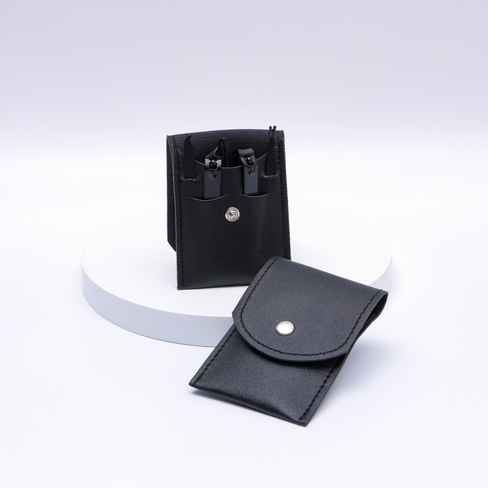 Набор маникюрный, 5 предметов, в футляре, цвет чёрный Набор маникюрный, 5 предметов, в футляре, цвет чёрный