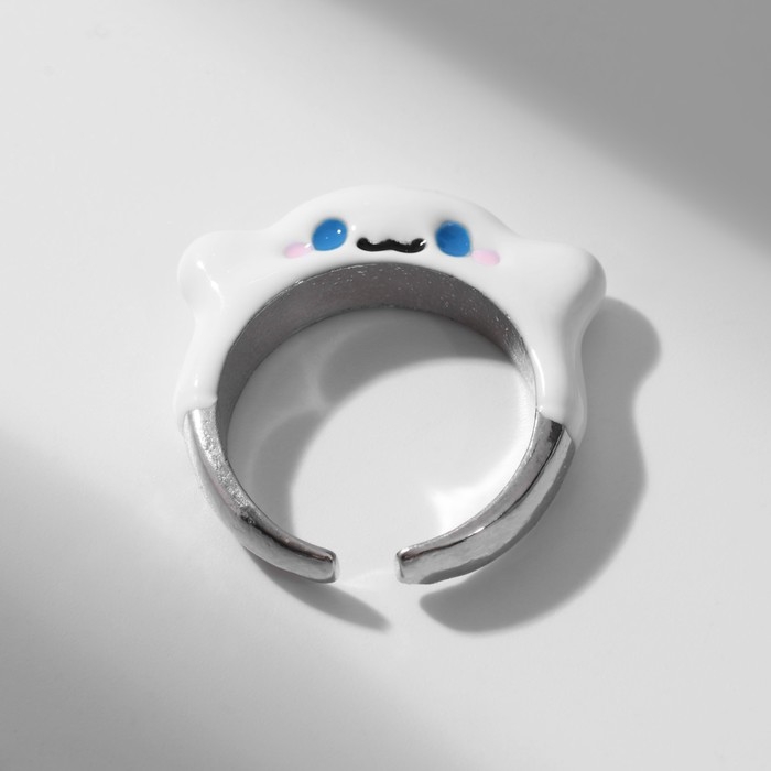 Кольцо «Монстрик» милые глаза цвет белый в серебре, безразмерное Кольцо «Монстрик» милые глаза цвет белый в серебре, безразмерное
