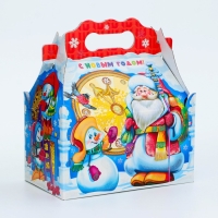 Новый год. Подарочная коробка Новогодняя Ларец простой "Часики" с анимацией 20 х 12 х 17 см. Новый год. Подарочная коробка Новогодняя Ларец простой "Часики" с анимацией 20 х 12 х 17 см.