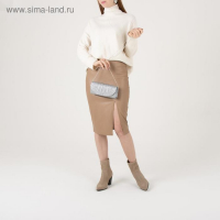 Сумка женская, отдел на клапане, длинная цепь, цвет серебристый