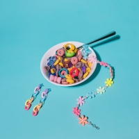 Серьги пластик &laquo;Цепь&raquo; 7 звеньев, цветные матовые