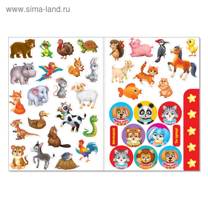 Наклейки многоразовые &laquo;Загадки о животных&raquo;, формат А4