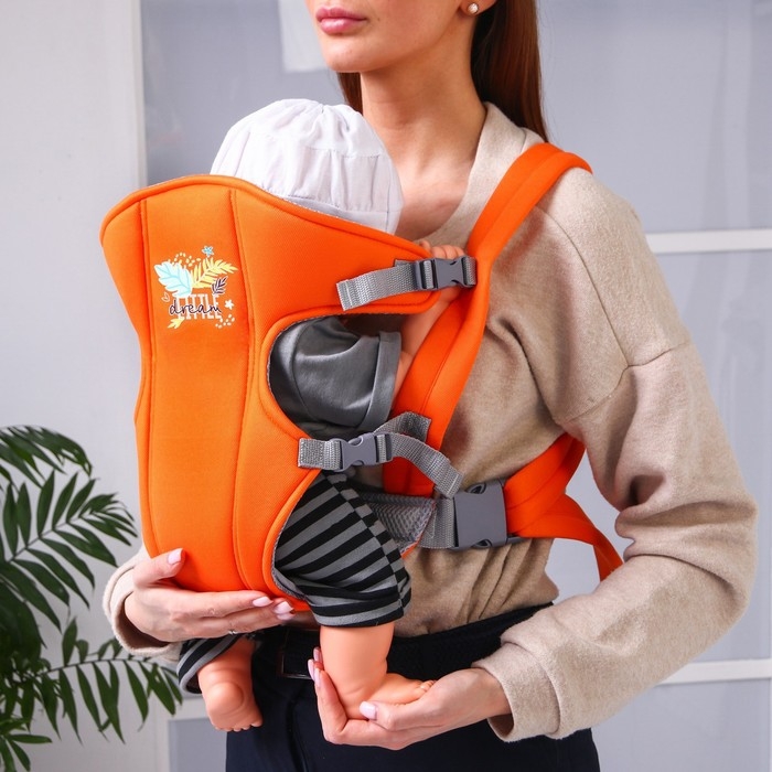 Рюкзак-кенгуру для малыша &laquo;Зайка&raquo;, от 3 до 10 кг, оранжевый, Крошка Я