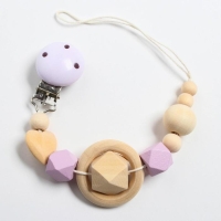 Держатель для соски - пустышки «Сердечко», деревянный, цвет фиолетовый Держатель для соски - пустышки «Сердечко», деревянный, цвет фиолетовый