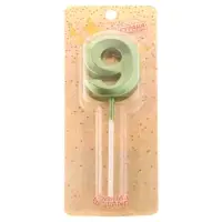 Свеча в торт на шпажке &laquo;Цифра 9&raquo;, зеленая, 5 см