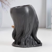 Кашпо фигурное "Девочка с котом" серое-бронза, 10см Кашпо фигурное "Девочка с котом" серое-бронза, 10см