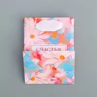 Пакет подарочный ламинированный, упаковка, &laquo;Счастья&raquo;, 9 х 12 х 6.5 см