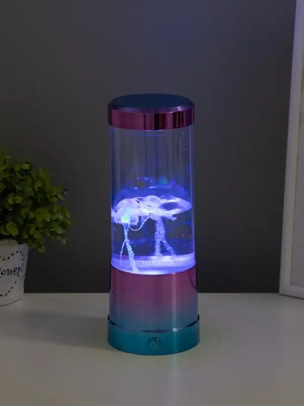 Светильник "Медузы" LED, RGB, USB, 3-5Вт, розово-голубой металлик 9х9х3 см