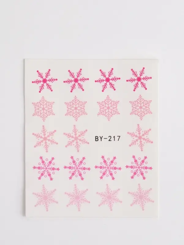 Слайдеры для ногтей &laquo;Снежинки&raquo;, розовые