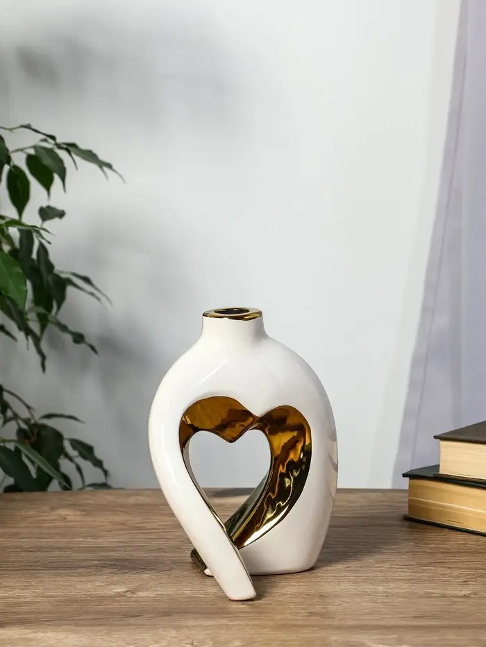 Ваза керамика настольная "Лари" (набор 2 шт) h=26х23, d=4 см, белый