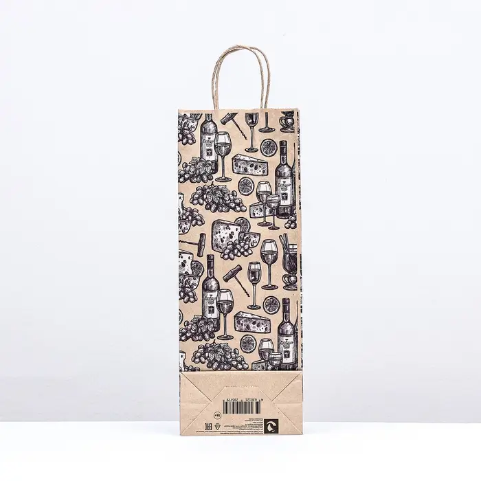 Пакет бумажный, крафт 80 г/м&sup2; 39&times;15&times;8 см &laquo;Фуршет&raquo;