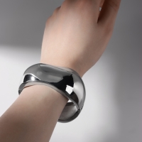 Браслет металл &laquo;Манжета&raquo; мятый, цвет серебро