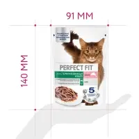Влажный корм для стерилизованных кошек Perfect Fit, 75 г, лосось в соусе, пауч