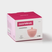 Сахарница Доляна &laquo;Коралл&raquo;, 600 мл, d=10,1 см, фарфор, розовая