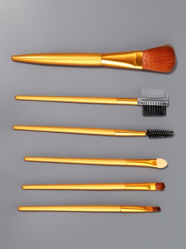 Набор кистей для макияжа, 6 предметов, цвет золотистый