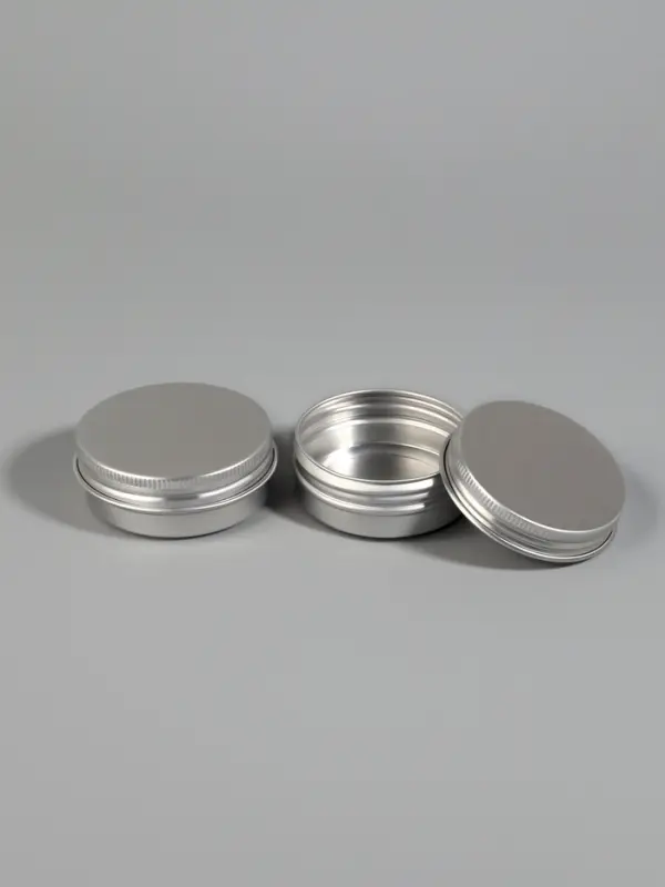 Баночка для хранения, 20 мл, фасовка - 2 шт., серебристая