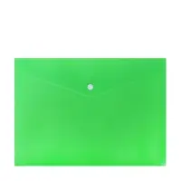 Папка-конверт на кнопке, А4, 180 мкм, "Цветной", МИКС