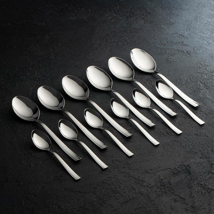 Набор столовый &laquo;Торжество&raquo;, 24 предмета, толщина 2 мм, сувенирная коробка, цвет серебряный