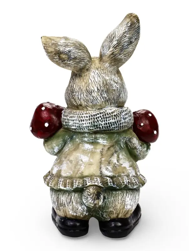 Садовая фигура 26 х 12 х 16 см  "Зайка с грибами"