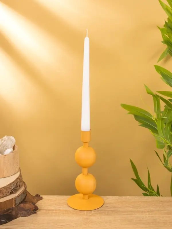 Подсвечник на 1 свечу &laquo;Песок&raquo;, с 2 сферами, 8.5&times;8.5&times;18+/- 1 см