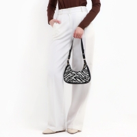 Сумка женская текстильная, 20х23х5.5 см, зебра