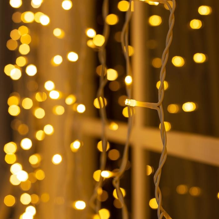 Гирлянда &laquo;Занавес&raquo; 2 &times; 3 м, IP44, УМС, белая нить, 760 LED, свечение тёплое белое, 220 В