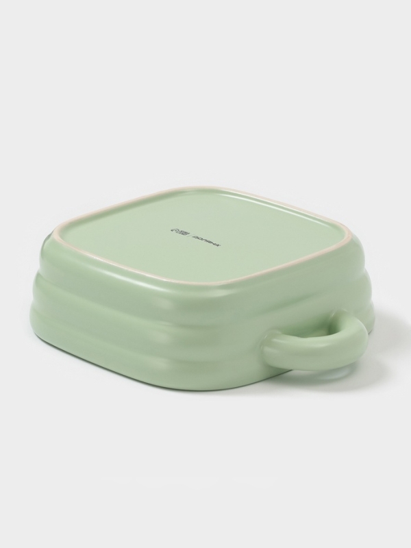 Форма для запекания Доляна &laquo;Зефир&raquo;, 900 мл, 18&times;18 см, квадратная, керамика, зелёная