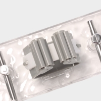 Держатель для швабр настенный самоклеящийся, прозрачная основа, 4 отделения, 42,5х6х6