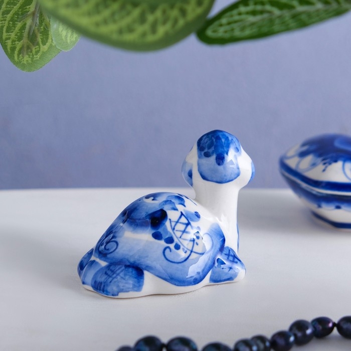 Сувенир &laquo;Черепаха с длинной шеей&raquo;, 6 см, гжель