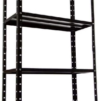 Стеллаж для склада, металл, напольный, 4 полки, 150&times;75&times;30 см, чёрный