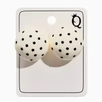 Серьги "Бусина" d=2см, в крапинку, цвет белый