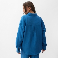 Рубашка женская оверсайз MIST Muslin размер XS, цв.синий