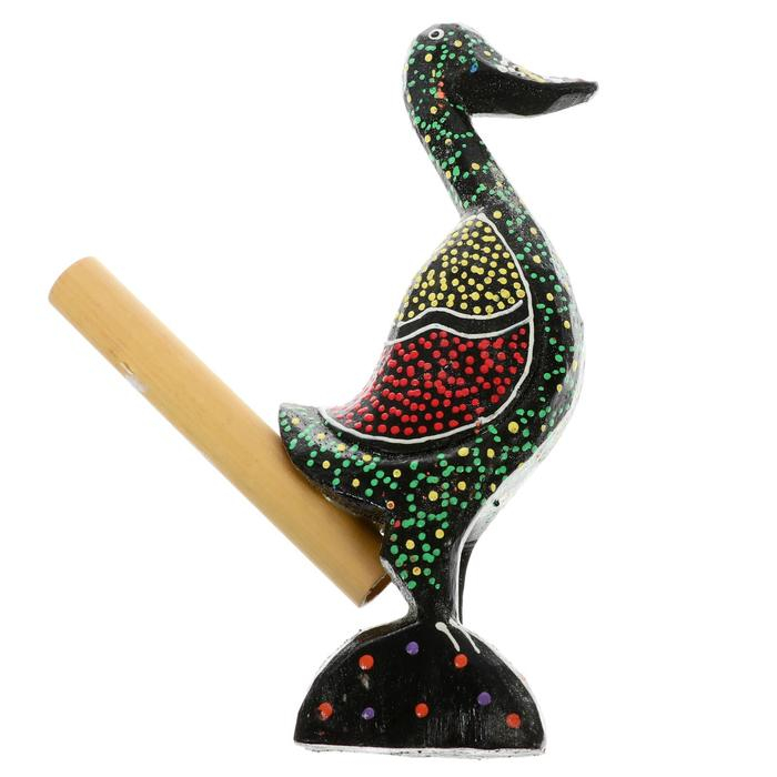 Сувенирный музыкальный инструмент "Свисток Утка" дерево, 2x10x17 см