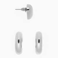 Набор серьги и каффы 3 шт. &laquo;Бублик&raquo; сердце, цвет серебро