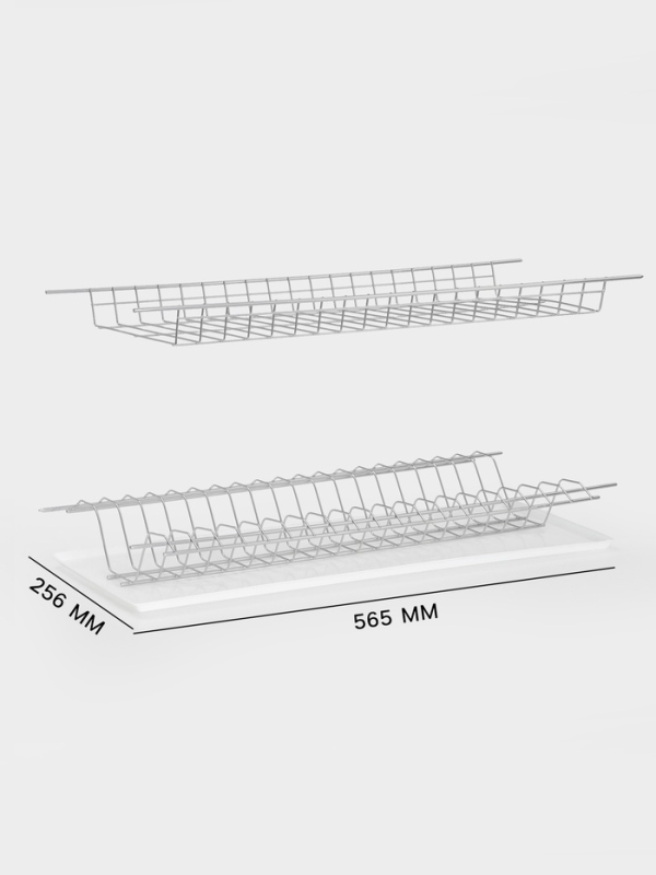 Сушилка для посуды с поддоном для шкафа 60 см, 56.5&times;25.6 см, хром