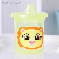 Поильник детский &laquo;Львенок Лео&raquo;, с твёрдым носиком, 200 мл, цвет желтый