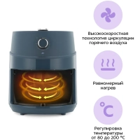 Аэрогриль электрический с поддоном КТ-8118 - 3.2 л 1500 Вт