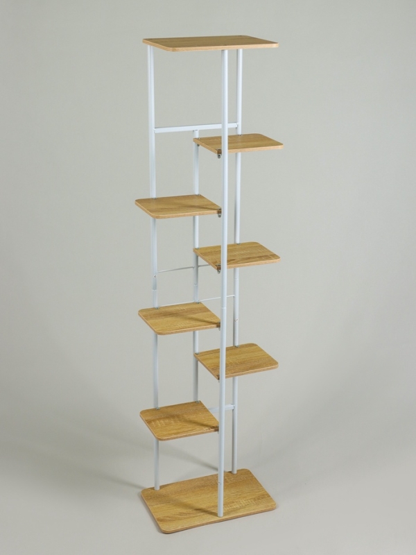 Подставка для цветов Greengo, 8 полок, 36 &times; 23 &times; 136 см, напольная, каркас металл, полки МДФ, белая