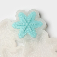 Силиконовый молд для леденцов и шоколада &laquo;Снежинки&raquo;, 17&times;10&times;0.8 см, d=5 см, d=4.5 см, цвет прозрачный