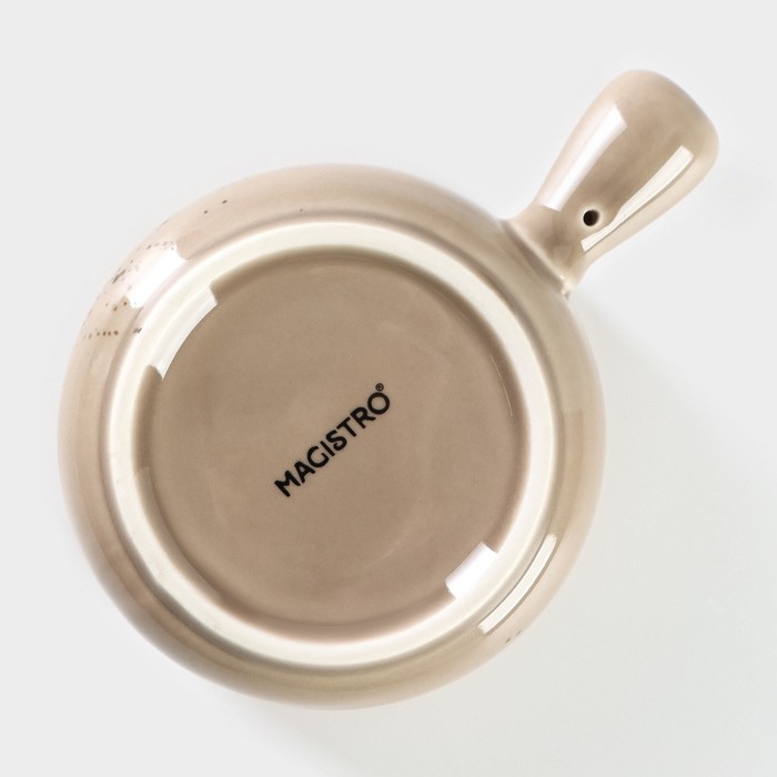 Кокотница фарфоровая Magistro &laquo;Церера&raquo;, 100 мл, d=7,5 см, цвет коричневый