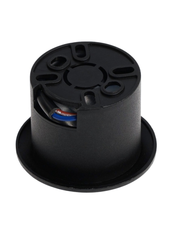 Встраиваемый светильник для лестницы, IP65, 3 Вт, 6500К, 50х50, круг, черный