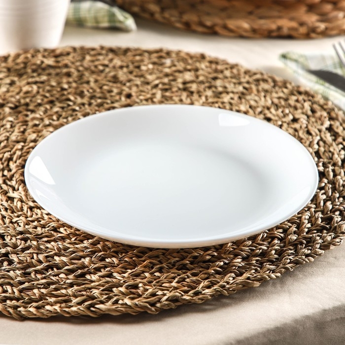 Тарелка десертная Luminarc Diwali, d=19 см, стеклокерамика, цвет белый